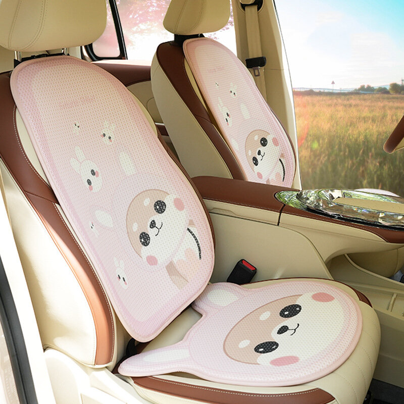 سيارة الجبهة مقعد وسادة الظهر أسفل غطاء الكرتون لطيف الوردي الكلب اكسسوارات ديكور حامي يغطي العالمي لهوندا vw فورد