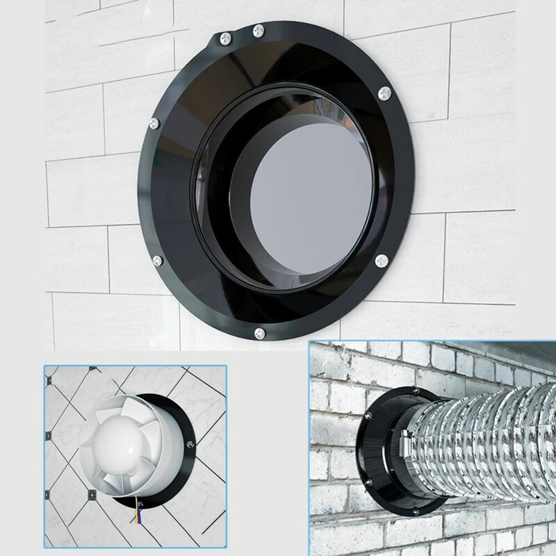 Duct Connector Square Flange ABS Plastic For 100-250mm Dia Hose Check Valve For Ventilation Pipe Air Ducting Connection