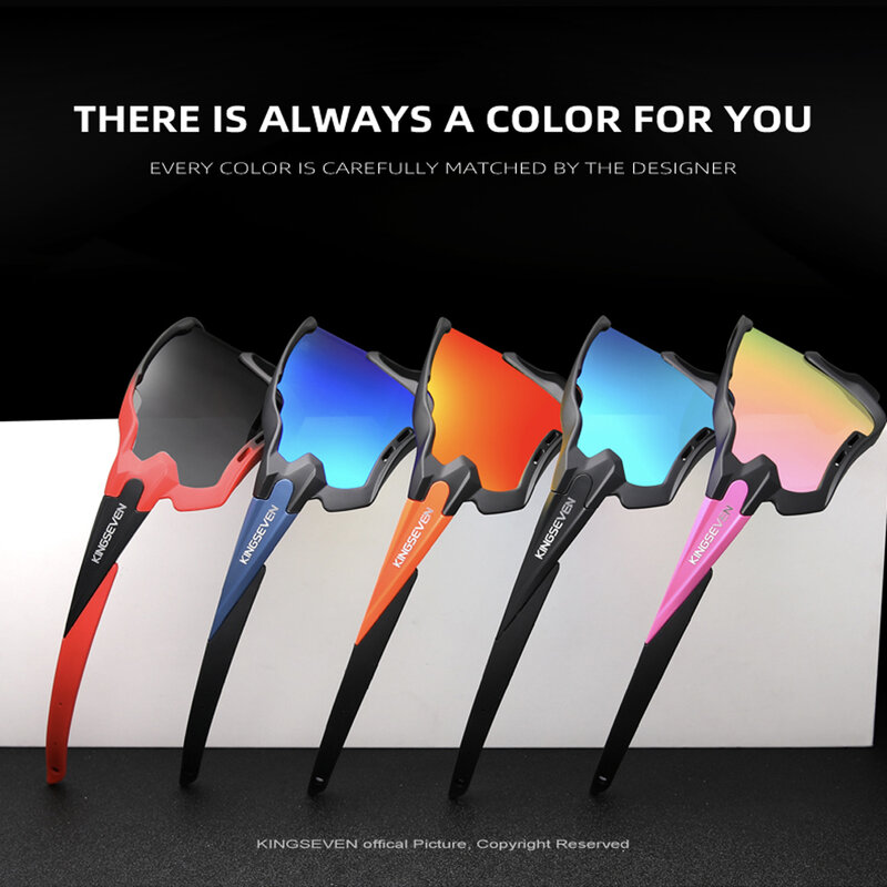 KINGSEVEN 2023, лакированные дизайнерские горные велосипедные солнцезащитные очки, мужские Поляризованные спортивные солнцезащитные очки, очки для мужчин и женщин, уличные очки