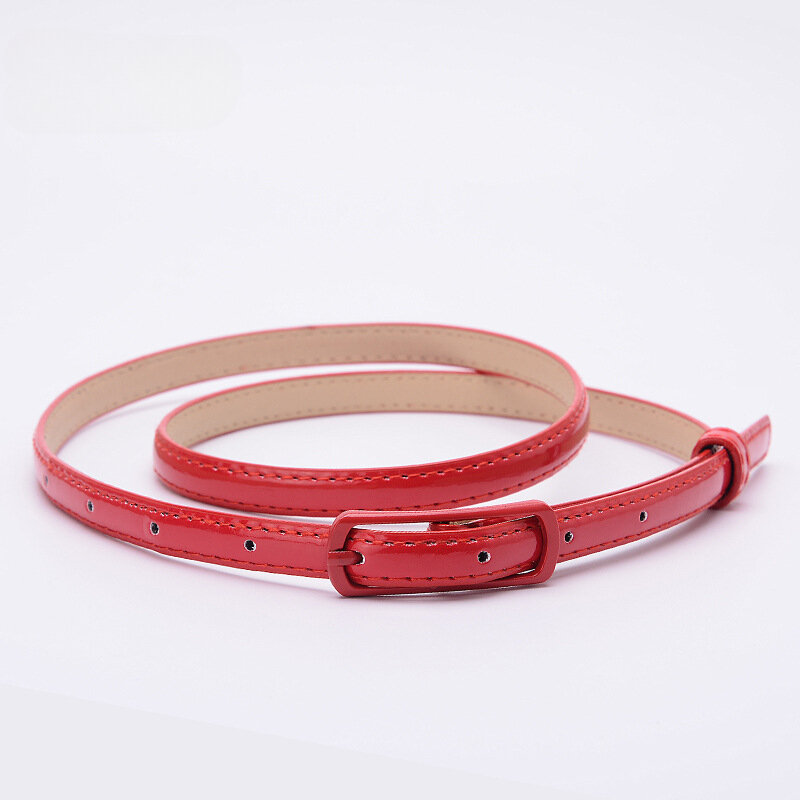 Cintura PU super fina para crianças, cor sólida simples, cintos casuais, acessórios para roupas femininas, roxo e vermelho, atacado, 1,2 cm, 1pc