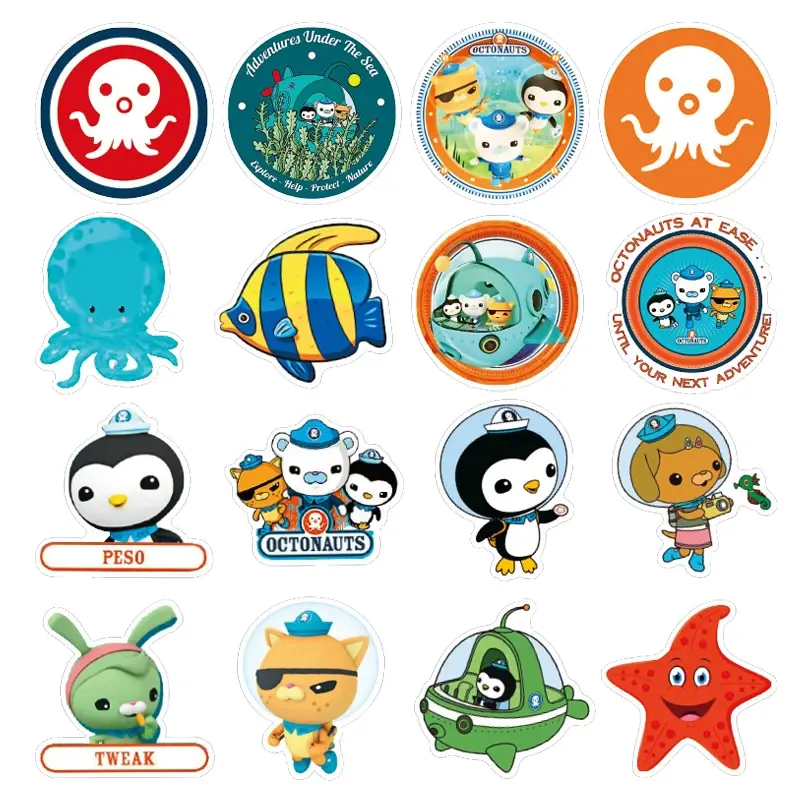 Octonauts 50pcs not repeating kids Toys Stickers Movie Barnacles Peso PVC Waterproof Sticker Children Room Party Supplies