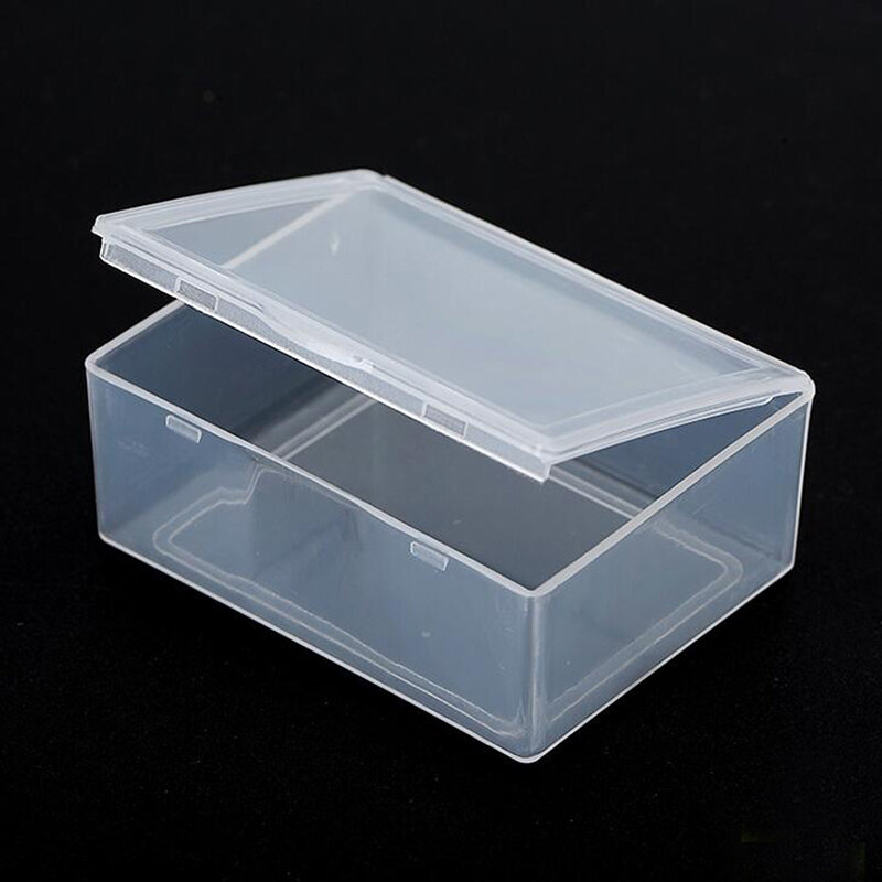1pc plástico transparente com tampa caixa de armazenamento coleção moeda caixa de jóias loja recipiente claro caso de armazenamento em casa