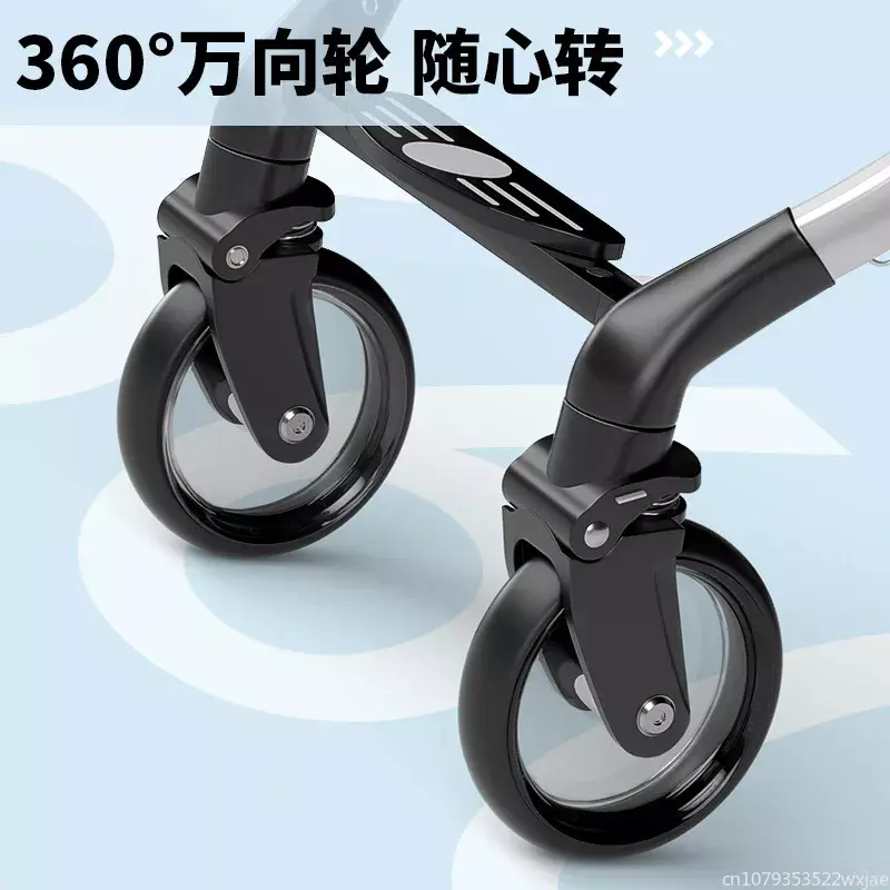 Puppy Stroller Detachable Foldable 4 Wheels Pet Stroller Aluminium Alloy Dog Trolley for Corgi Teddy Dogs and Cats 강아지유모차