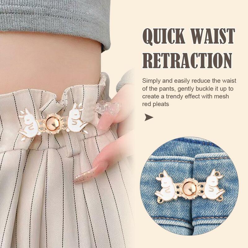 Adjustable Waist Buckles Pant Waist Tightener Jean Buttons Pins For Women, Waistband Tightener Pants Clips For Waist Too Loose