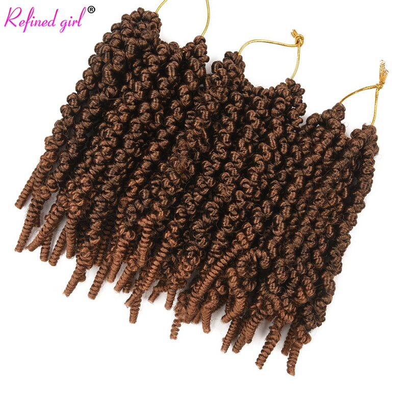 Short Bomb Twist Crochet Hair Extensions 8inch Synthetic Fluffy Pre-twisted Spring Passion Twist Braiding Hair Bulk 15strands/pc