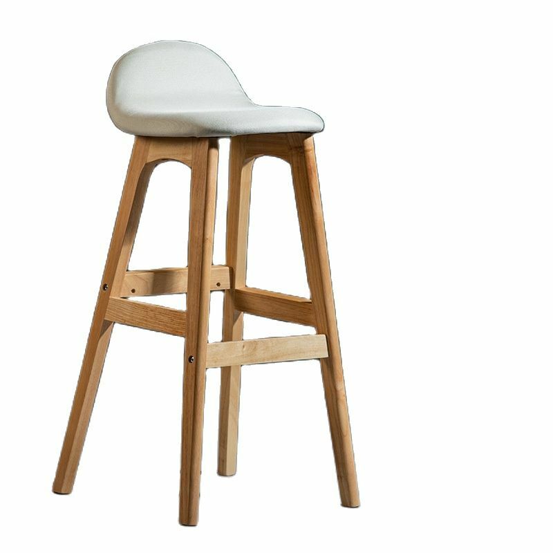 Wuli-Nordic Cadeira de madeira maciça Bar, Retro American Bar Chair, Modern Simple High Stool, Front Desk Chair, Exhibition Hall, 60cm