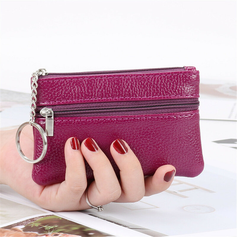 女の子と女性のためのジッパー付き合成皮革カードホルダー,小さな財布,子供のためのデザイナーポケット