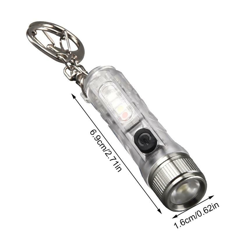 Latarki do kluczy jasne małe latarki do ładowania Mini latarka z portem szybkiego ładowania typu c do aktywność na świeżym powietrzu
