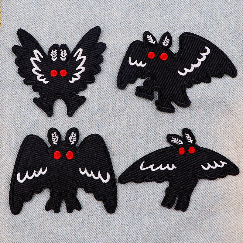 Patch mágico bordado de mariposa preta para roupas, camiseta, bolsa, patches bonitos na roupa, crachás DIY na mochila