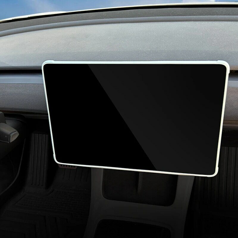 سيليكون شاشة واقية الإطار ل تسلا نموذج 3 Y حافة غطاء التحكم المركزي الملاحة حامي الشاشة تقليم اكسسوارات السيارات