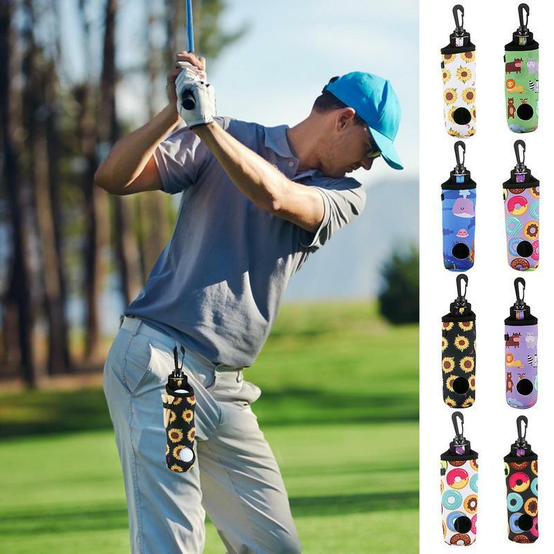 Golf Ball Bag Pouch Portable Waist Bag for Golf Balls Golf Pouch with Tee Holder Holds 3 Golf Balls Golf Supplies Accessories