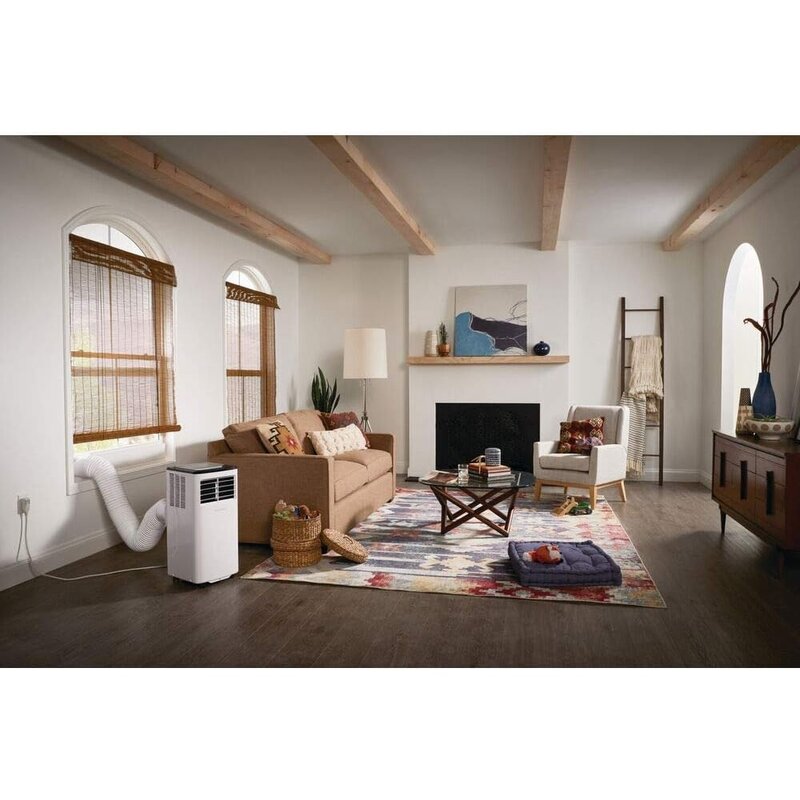 مكيف هواء محمول للغرف ، مروحة متعددة السرعات ، وضع مزيل الرطوبة ، سهل التنظيف ، فلتر قابل للغسل ، أبيض ، BTU (DOE)