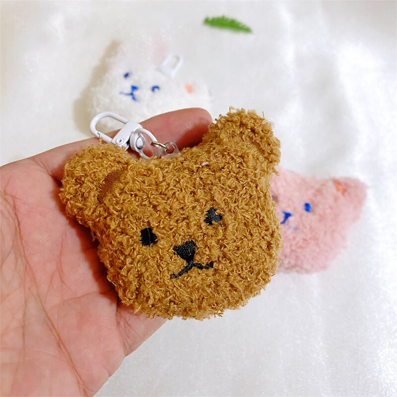 Cute Cartoon Bear Plush Keychain Soft Stuffed Bear Keyring Car Key Lovely Bag Pendant Backpack Decoration Lovely Gifts