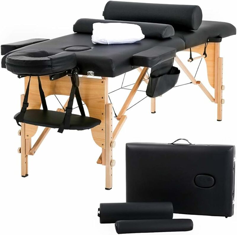 Mesa de masaje portátil, cama de Spa de 73 pulgadas de largo, altura ajustable, 2 mesas de salón de masaje plegables con soportes de cuna de sábana