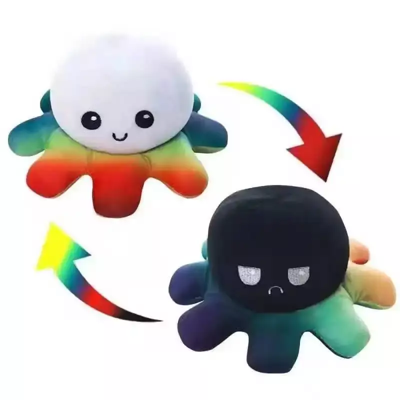 Pulpo happy-sad toys- Pop powder Toy- It pulpo Burbuja de dos lados Mood kawaii POP artículos decoración de felpa angry pulpo