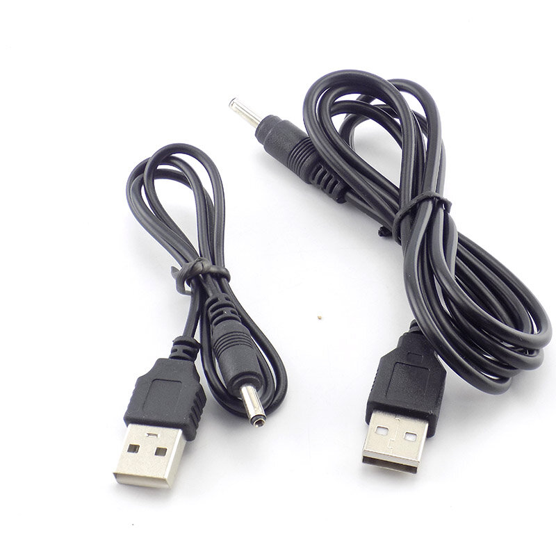 Mirco-Cable de carga USB de 3,5mm, adaptador de fuente de alimentación de CC, cargador de linterna para lámpara de cabeza, luz de antorcha, batería recargable 18650