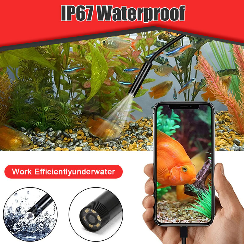 Endoskop USB Android kamera endoskopowa wodoodporna boroskop inspekcyjny elastyczna kamera 5.5mm 7mm dla Android PC Notebook 6led