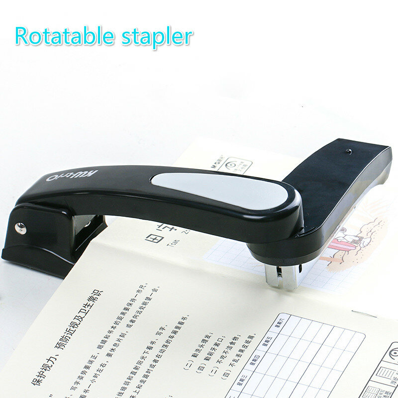 360 Rotatable Heavy Duty Stapler 24/6 Staplesได้อย่างง่ายดายยาวเย็บกระดาษกระดาษเย็บกระดาษOffice Bookbindingอุปกรณ์