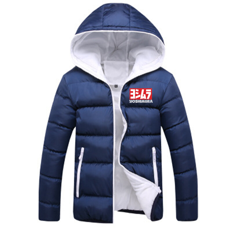 2022 Autumn Yoshimura Brand Printed England Style Jacket Mens Hoodie Popular Pure Cotton Solid Color Zip Comfortable Down Jacket