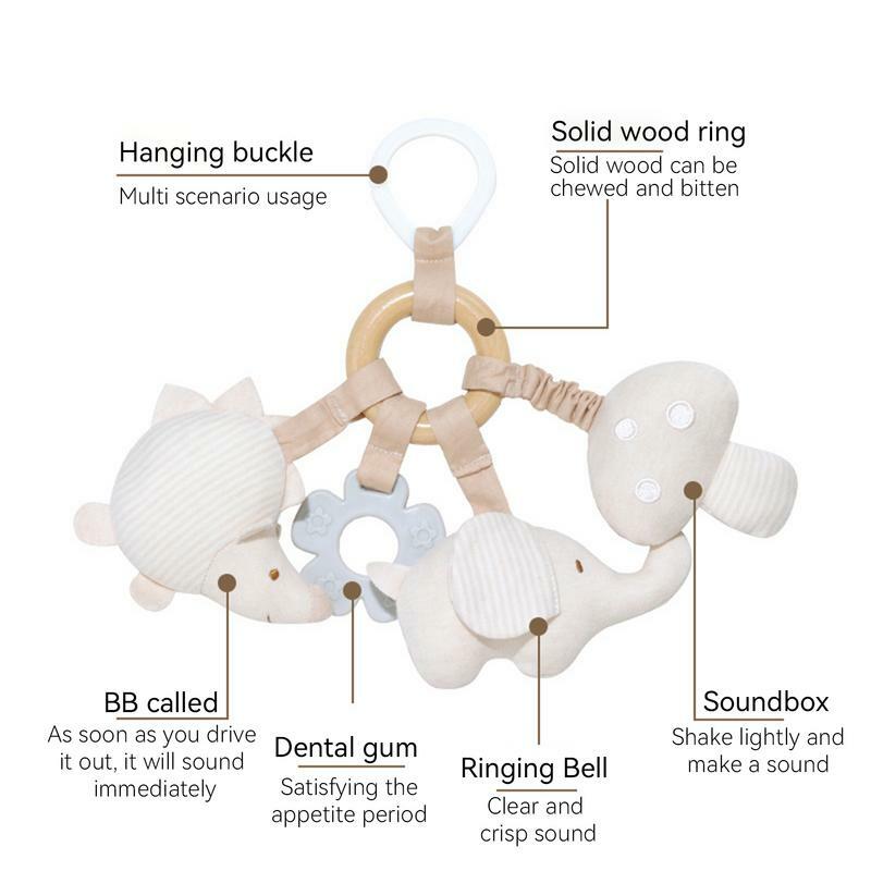 Мягкая игрушка-колокольчик для детской кроватки, плюшевая игрушка из органического хлопка для активного отдыха, детская игрушка для путешествий в машинке, удобная игрушка для прогулочной коляски