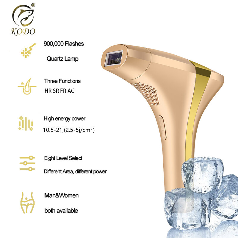Wysokiej klasy Laser lodowy KODO 2024 depilator do laserowego usuwania włosów permanentny bezbolesny fotoepilator IPL 4 w 1 twarz i ciało