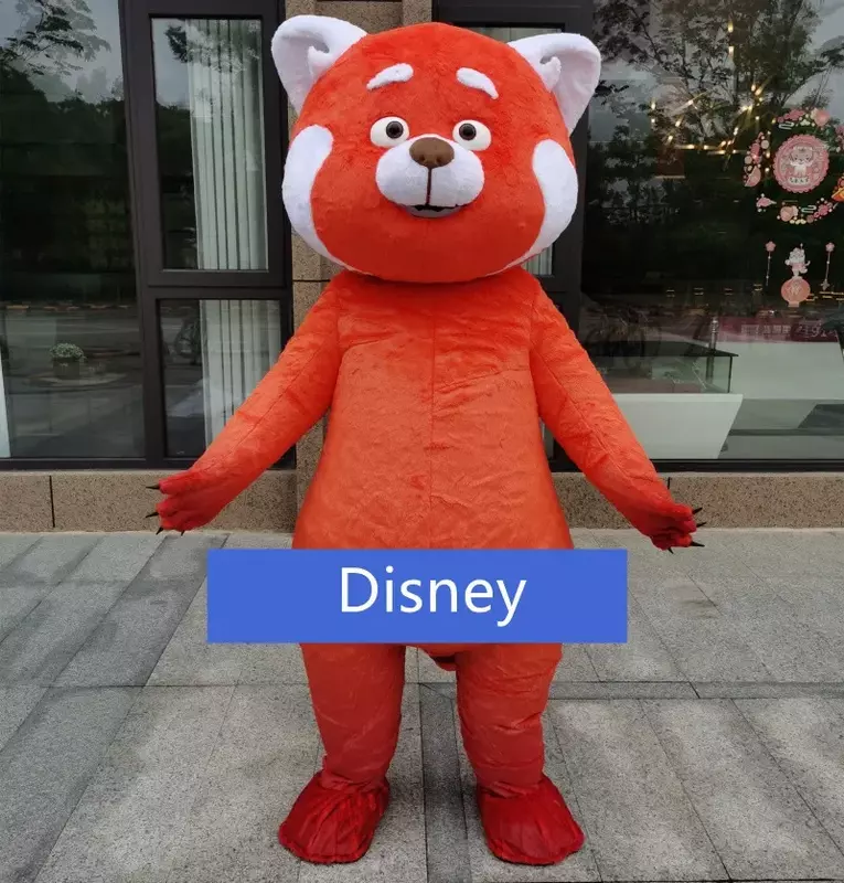 Disney Cartoon Character Mascote Traje, Pixar Turning Red Bear, Cosplay, Publicidade, Vestido extravagante, Festa Animal Carnaval
