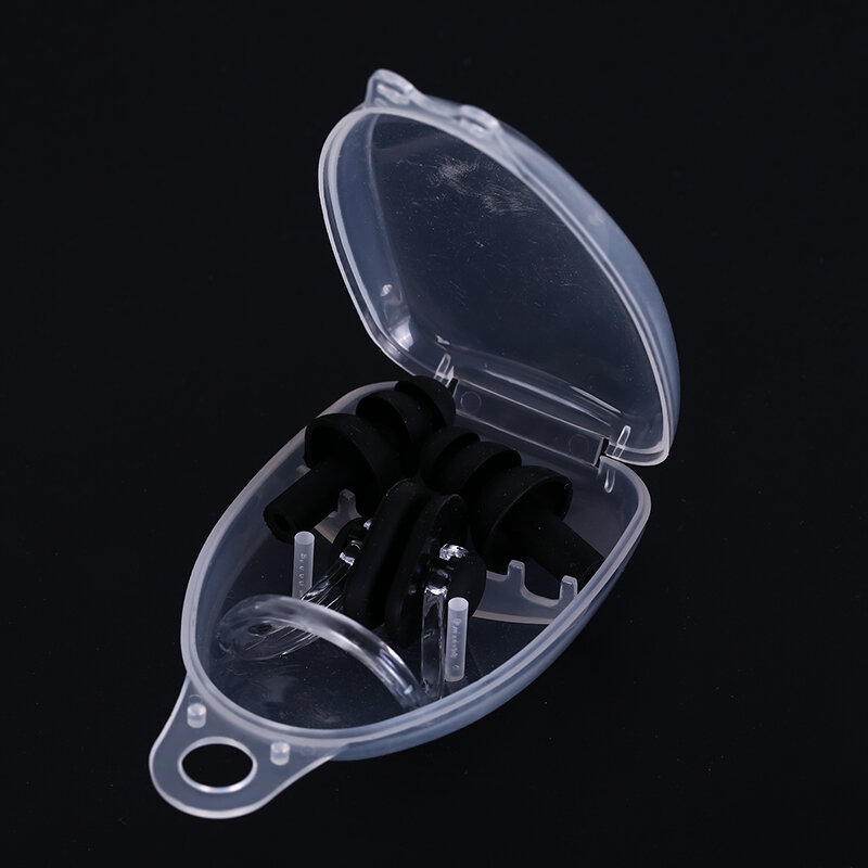 1 zestaw zacisk na nos zatyczek do uszu wodoodporna miękka silikonowa sportowa zatyczka do pływania zacisk na nos narzędzie do przycinania akcesoria pływackie do uprawiania sportów wodnych