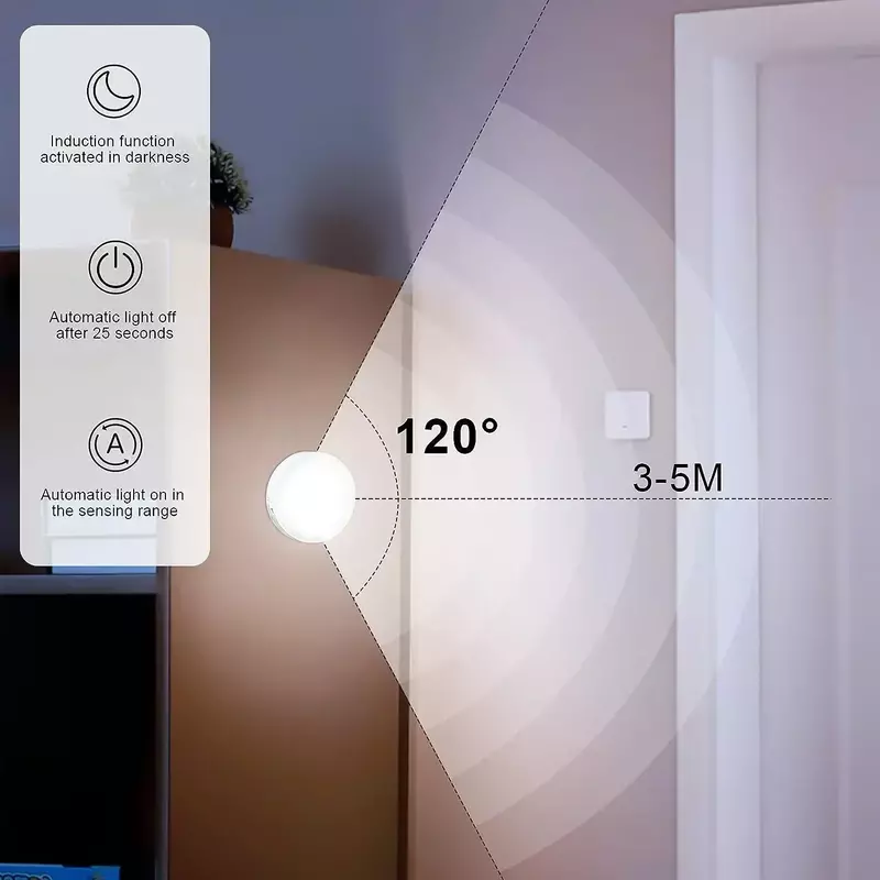 Xiaomi-LED Night Lamp com Sensor de Movimento, USB Recarregável, Luz para Quarto, Cozinha, Armário, Cabeceira, Mesa, Lâmpada, 2 Cores