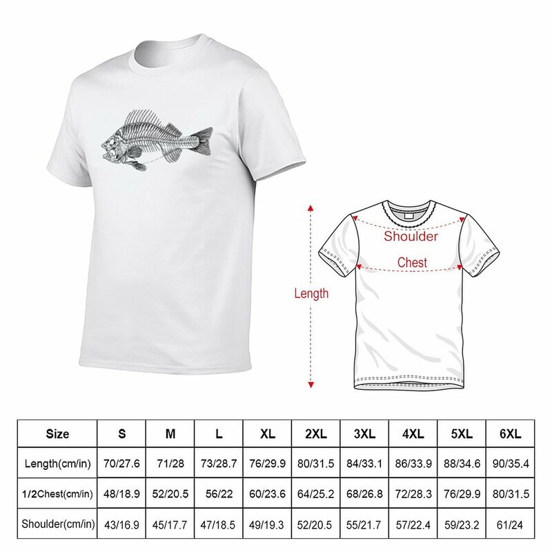 T-shirt ze szkieletem ryby vintage oversize w dużych rozmiarach chłopców nadruk zwierzęta męska koszulka grafika