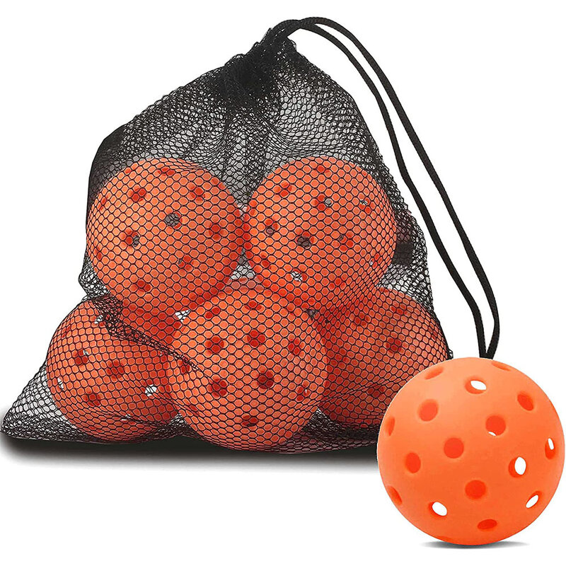 Pickle ball Ball Set 74mm 40 Löcher Outdoor Pickle ball Bälle für Standard Pickle ball Sport Training Praxis 6 teile/beutel in Mesh Bag