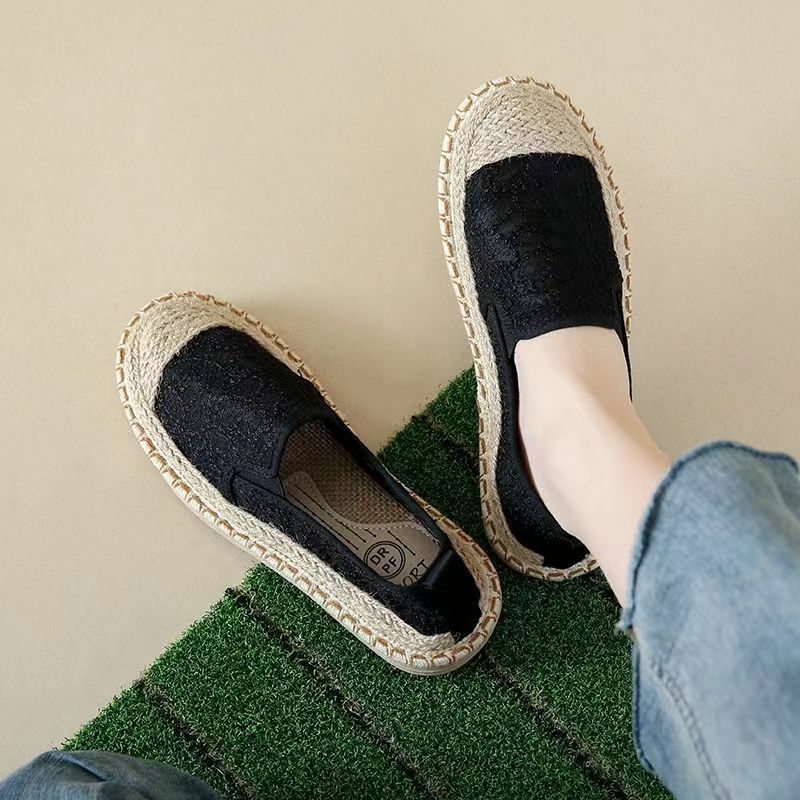 Woman's New Summer Mesh Flat Sole Casual Shoes Soft Sole Non Slip Breathable Linen Woven Shoe Free Shipping Slip-In Loafers Shoe