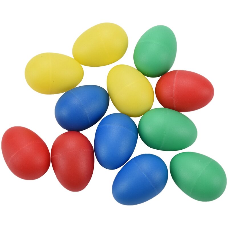 60 buah pengocok telur plastik marakas perkusi telur musik untuk mainan anak belajar musik lukisan DIY