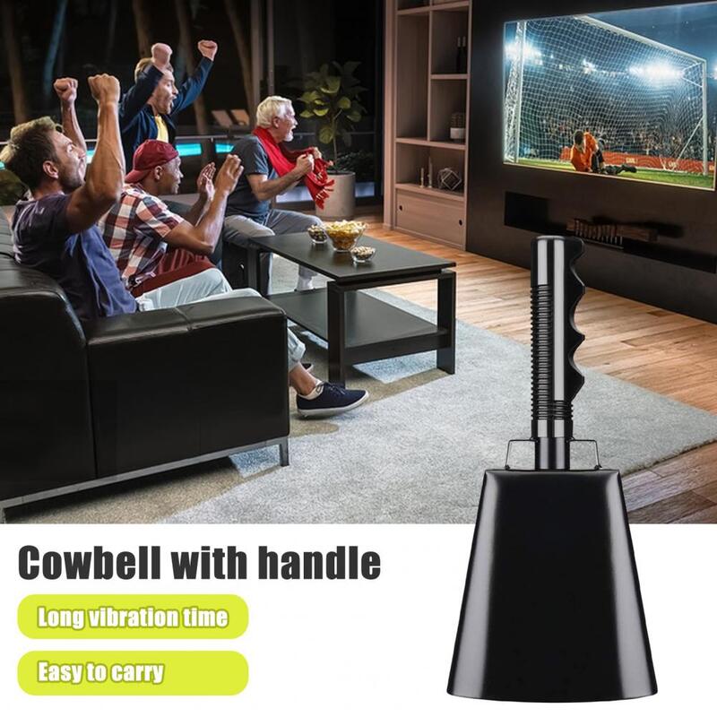 Cowbell de aperto ergonômico para evento esportivo, Noise Makers, Long Handle Iron Cowbells para futebol, Jogos de beisebol, Fun Cow Bells
