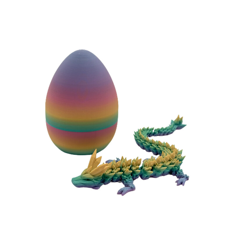 クリスタルドラゴンジョイントアクティビティ、卵とドラゴンジョイント、装飾恐竜型、3D印刷、より速いギフト