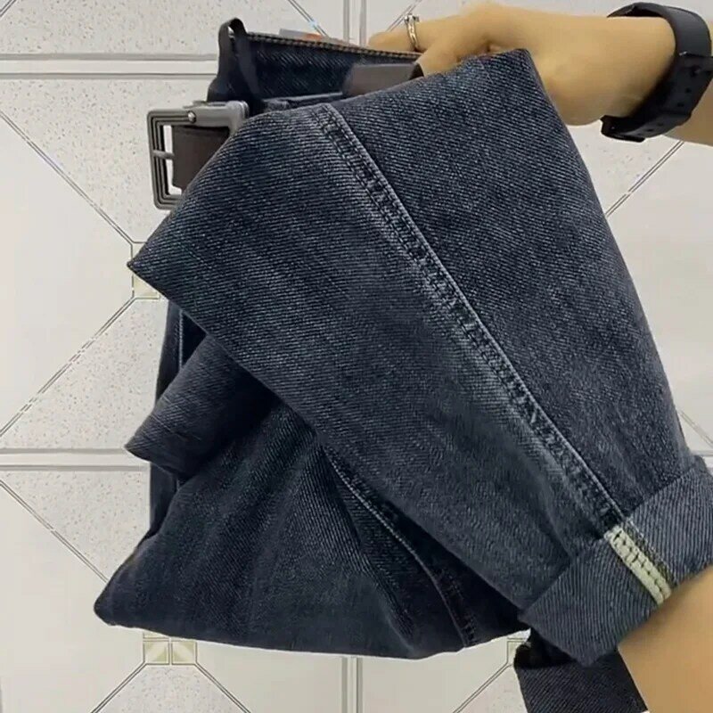 Y2K jeans alla moda di grandi dimensioni per bambini 2024 nuovi pantaloni casual larghi dimagranti a vita alta a gamba dritta Harlan dad