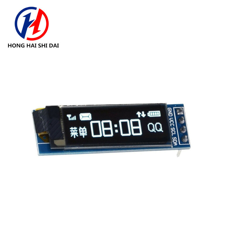 White and Blue OLED LCD LED Display Module, IIC Communicate for , ROHS Certification, 0.91 Inch, 128x32