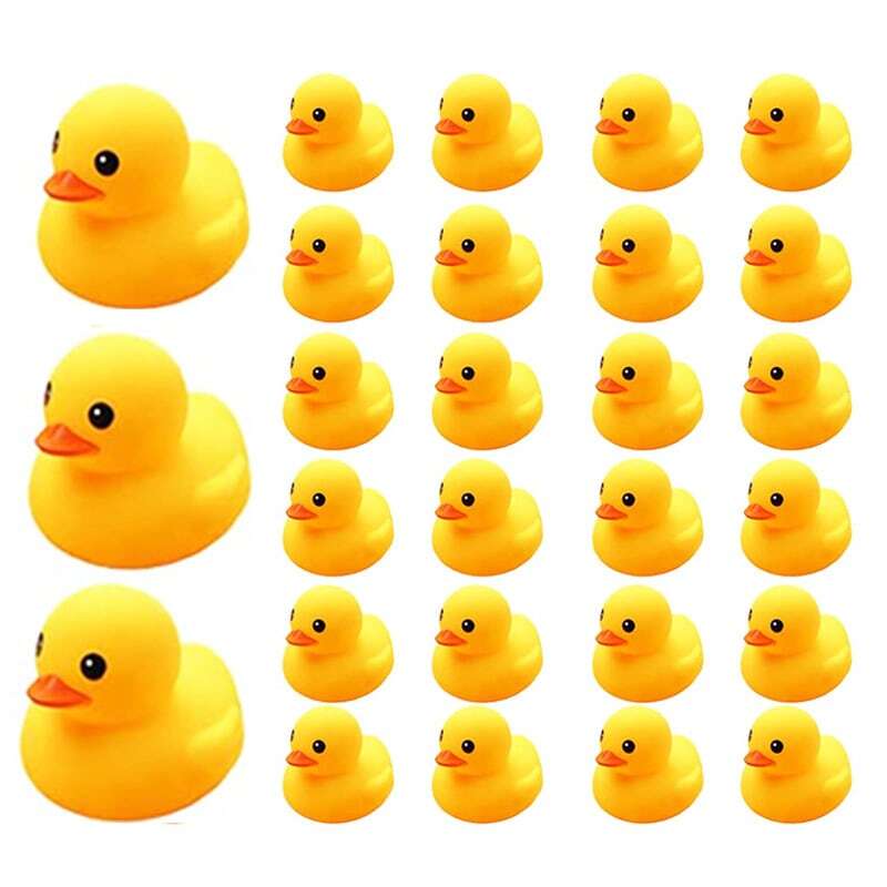 10pcs 3.5/5CM Squeaky Rubber Ducks Baby Bath Toys Swimming Pool Floating Bath Ducks Water Game Play Shower Toys for Kids