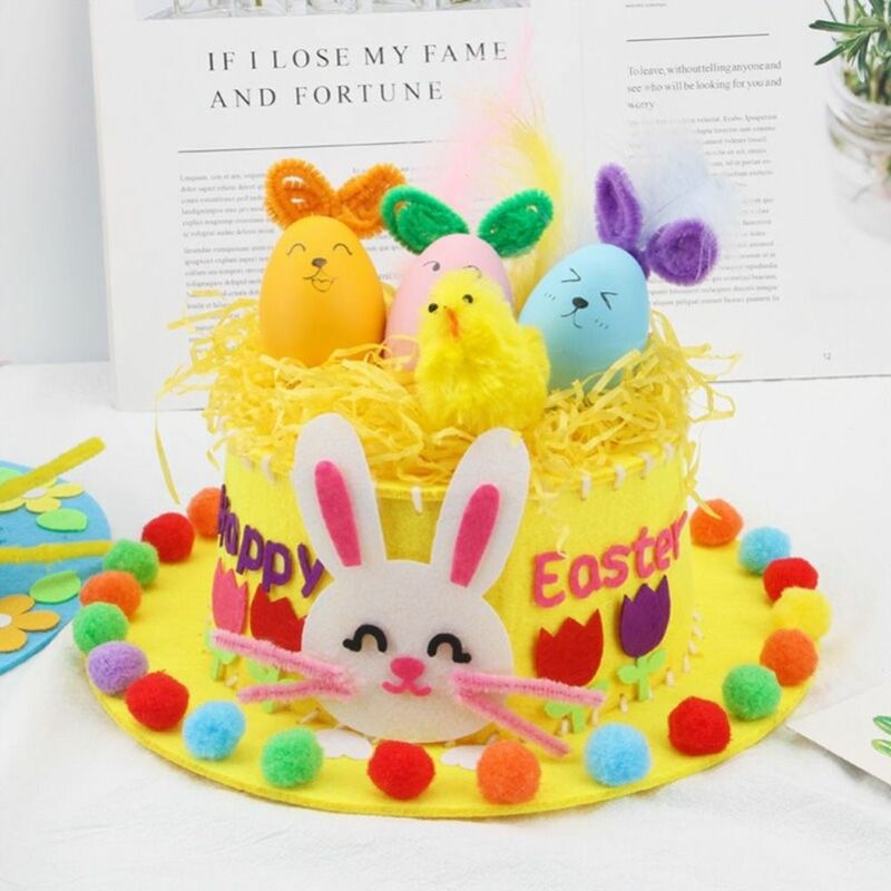 Chapéu de coelho artesanal infantil coelho engraçado de páscoa festa de aniversário headwear de dança adereços para crianças menino menina bricolage