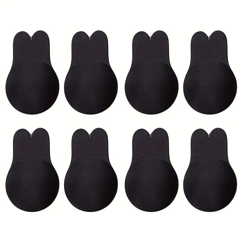 4 Pairs Women Push Up Bras, Self-Adhesive Silicone Strapless Invisible Bra, Reusable Sticky Breast Lift Tape