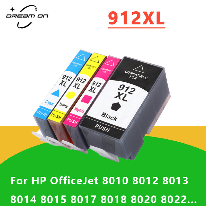 Cartouche d'encre 912 XL 912XL 917XL pour imprimante HP OffSTRJet 8010 8012 8015 8020 8025