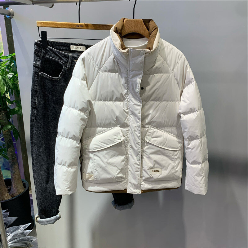 Jaket parka pria Z47, pakaian jalanan terkenal, Luaran kasual kerah berdiri tebal baru musim dingin 2023
