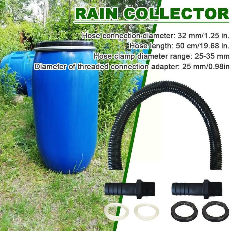 Chuva Barrel Conexão Mangueira com 2 bicos de mangueira, para recipientes IBC, tanques, baldes de conexão, fácil de substituir, L0F4