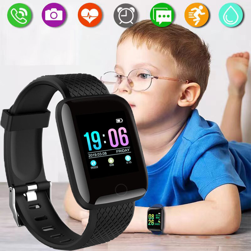 Smart Horloge Kids Kinderen Smartwatch Voor Meisjes Jongens Fitness Tracker Elektronica Smart Klok Sport Horloges Voor 6-18 Yesrs oude