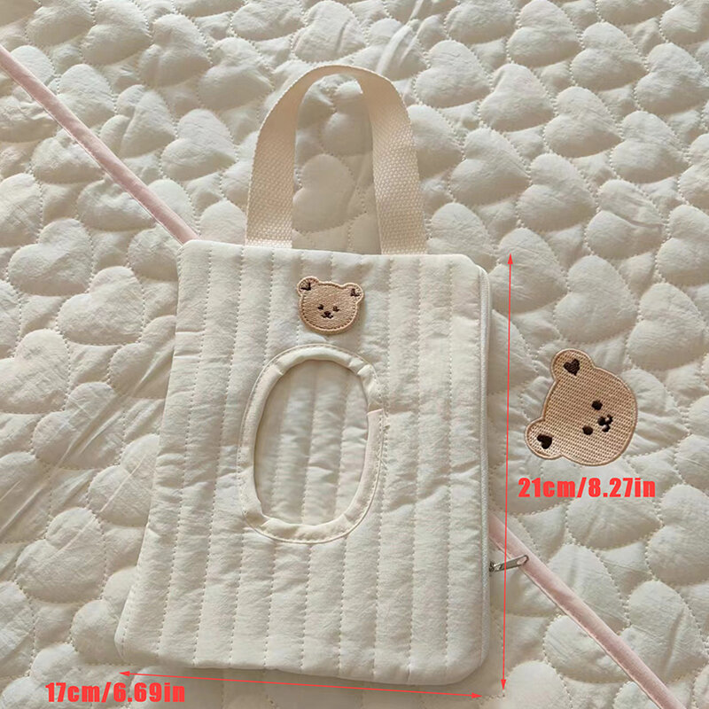 Kotak tisu basah bayi katun portabel, dapat digunakan kembali, wadah tisu isi ulang, kotak tisu, tas gantung bayi baru lahir, akses kereta bayi