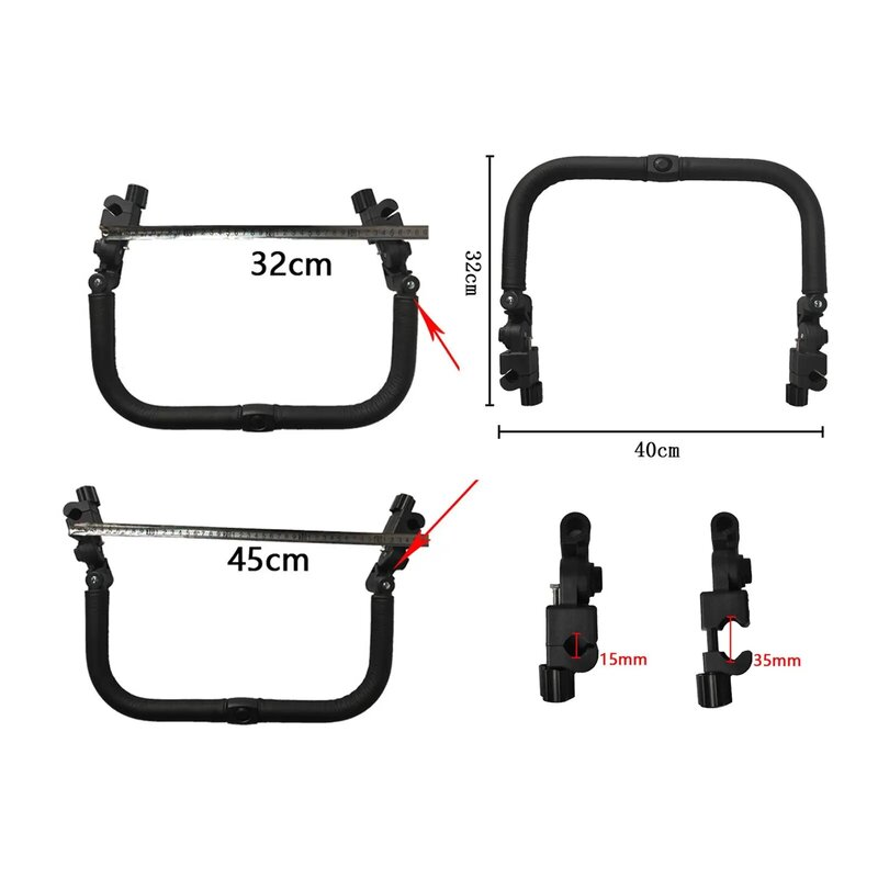 Barra delantera para cochecito de bebé, reposabrazos resistente, manillar, barra de soporte, mango Universal para reemplazo de silla de paseo