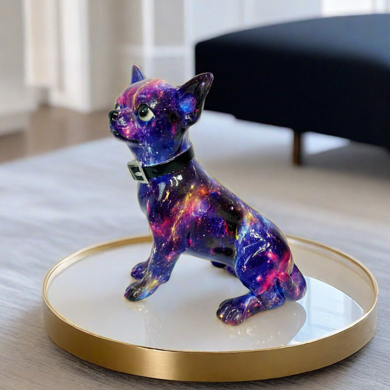 Schillernde Farbe Bulldogge Chihuahua Wohnzimmer Eingang Wein kühler nach Hause dekorative Verzierung