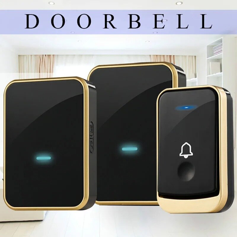 Wireless Doorbell 150M Remote Control Waterproof, 36 chimes Call Bell, Signal Alarm Ambulance Smart Doorbell