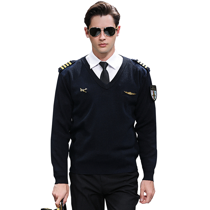Custom  100% Cotton Fabric Green Pilot Uniform Sets Blazer Shirts Trousers Airline Staff Workwear Captain Uniforms
