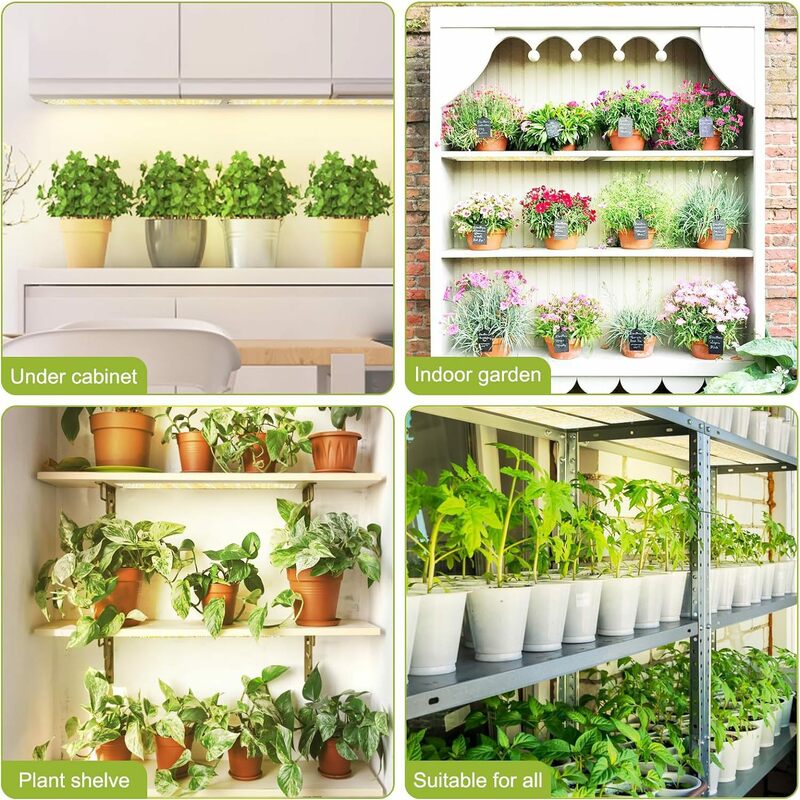 식물 성장 조명, 실내 모종, 채소 및 꽃 성장 램프, 패널 조명, 조광 가능한 전체 스펙트럼 LED 조명
