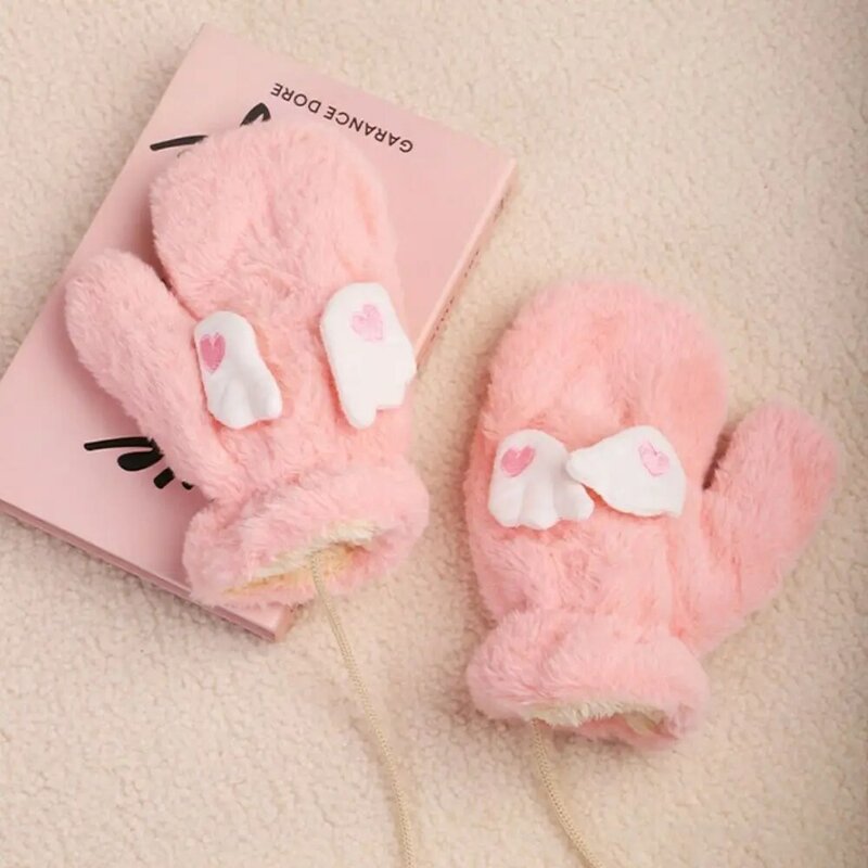 Thickening Wings Gloves Soft Full Wrap Padded Gloves with Movable Wings Skin Friendly Cute Kids Warm Gloves Student